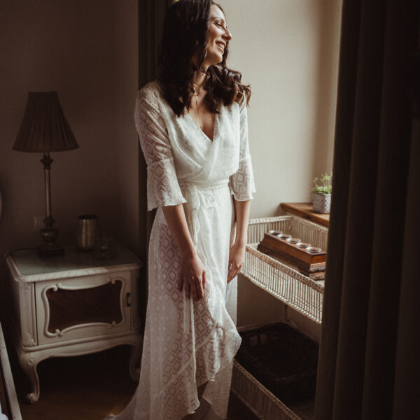 Boho Wickelkleid Brautkleid