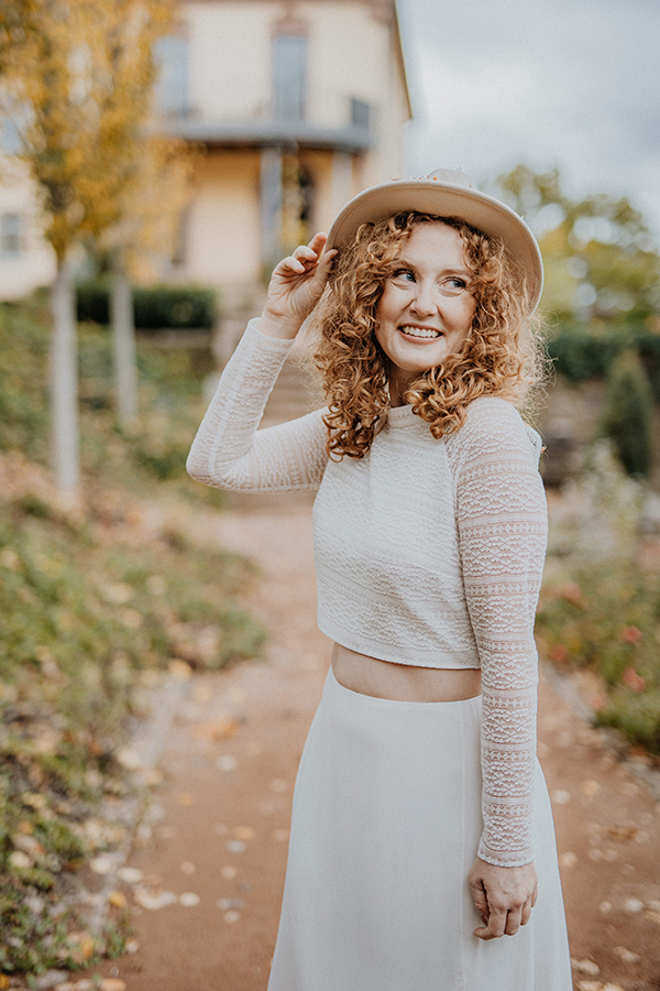 SAMPLE SALE: Braut-Spitzentop Marilla mit Raglanärmeln Gr. 38/40 – Bild 2