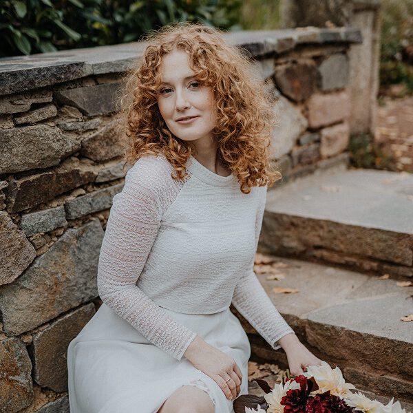 SAMPLE SALE: Braut-Spitzentop Marilla mit Raglanärmeln Gr. 38/40